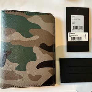 Uri Minkoff Camouflage Saffiano Leather Passport Holder Wallet